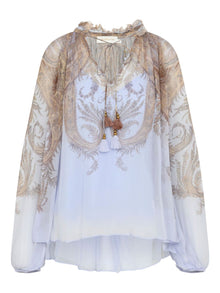  Zimmermann Paisley-print ruffled blouse