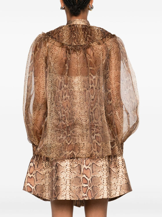 Zimmermann Ruffle-trimmed silk shirt