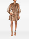 Zimmermann Snakeskin-effect belted skirt