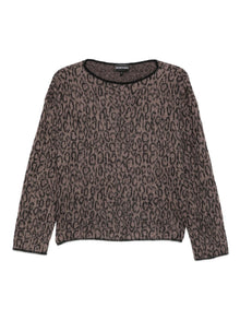  Emporio Armani Leopard-print crew-neck sweater