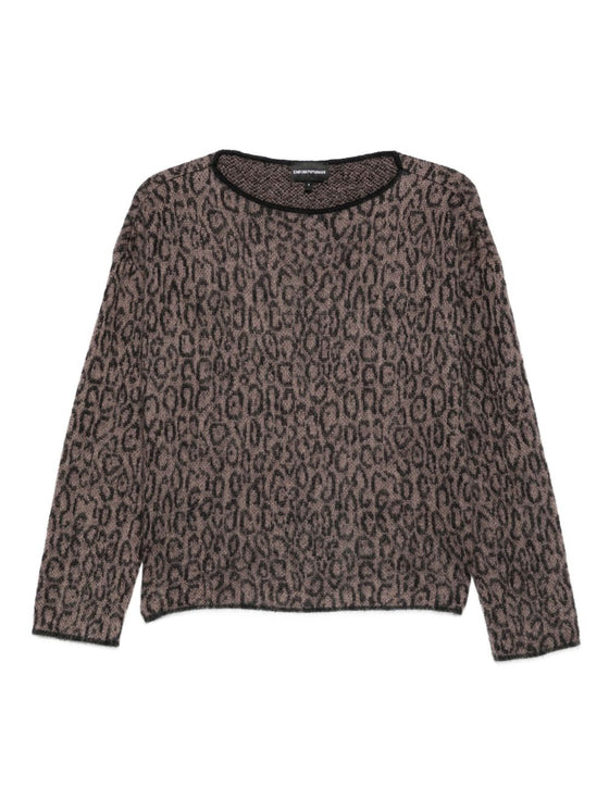 Emporio Armani Leopard-print crew-neck sweater