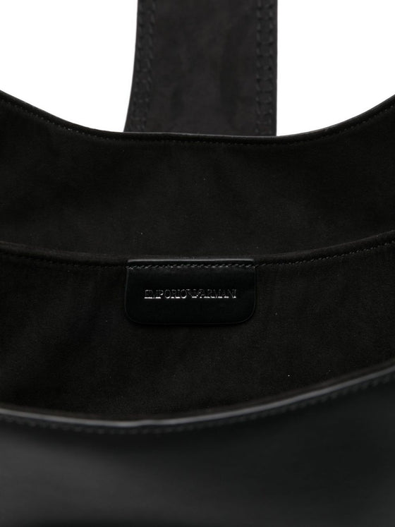 Emporio Armani Braided-detail leather shoulder bag