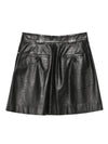Emporio Armani Pleated leather mini skirt