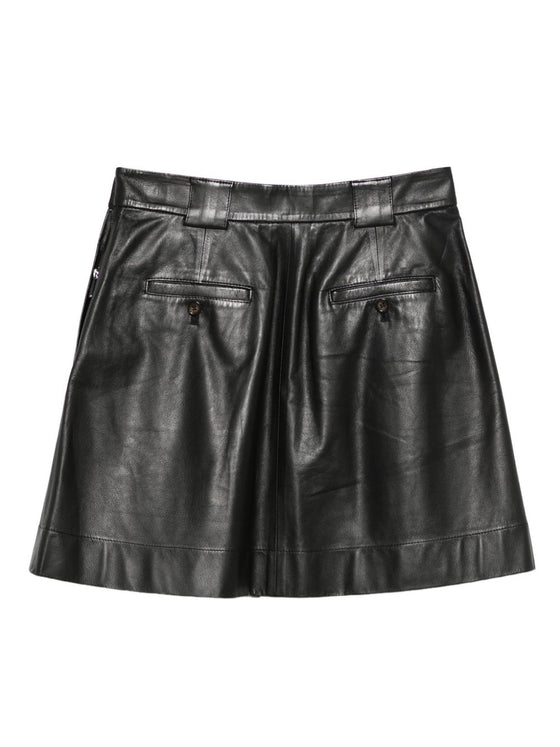 Emporio Armani Pleated leather mini skirt