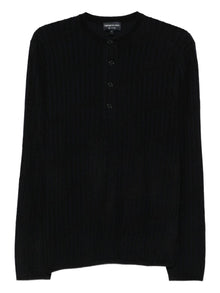 Emporio Armani Henley ribbed sweater