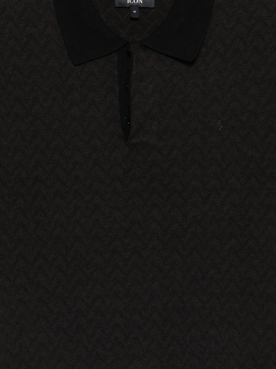 Emporio Armani Icon chevron jacquard polo neck sweater