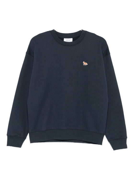 Maison Kitsuné Fox-embroidered cotton sweatshirt