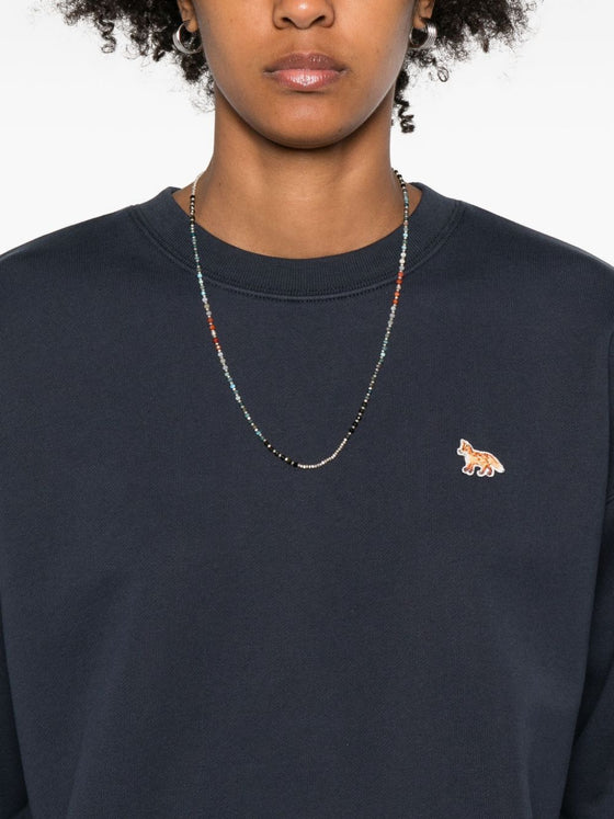 Maison Kitsuné Fox-embroidered cotton sweatshirt