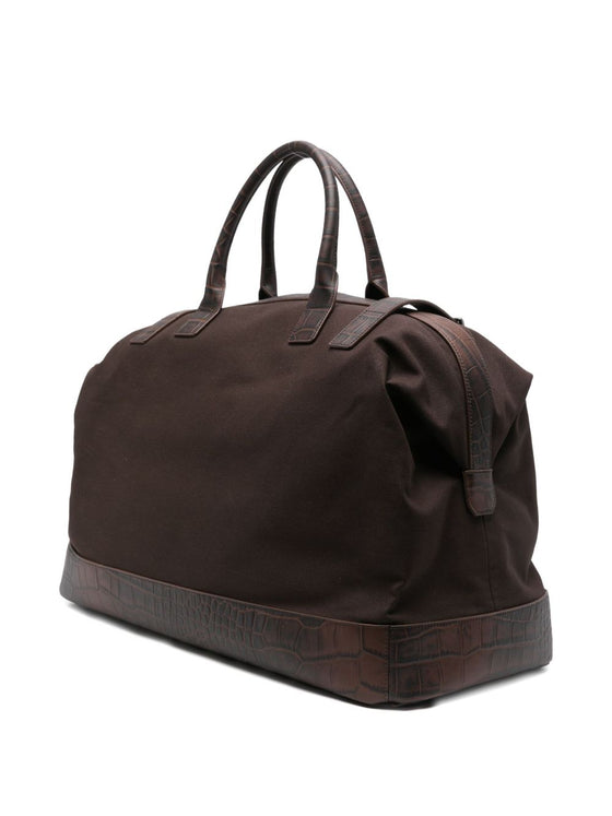 Emporio Armani Duffel bag with crocodile-print leather details
