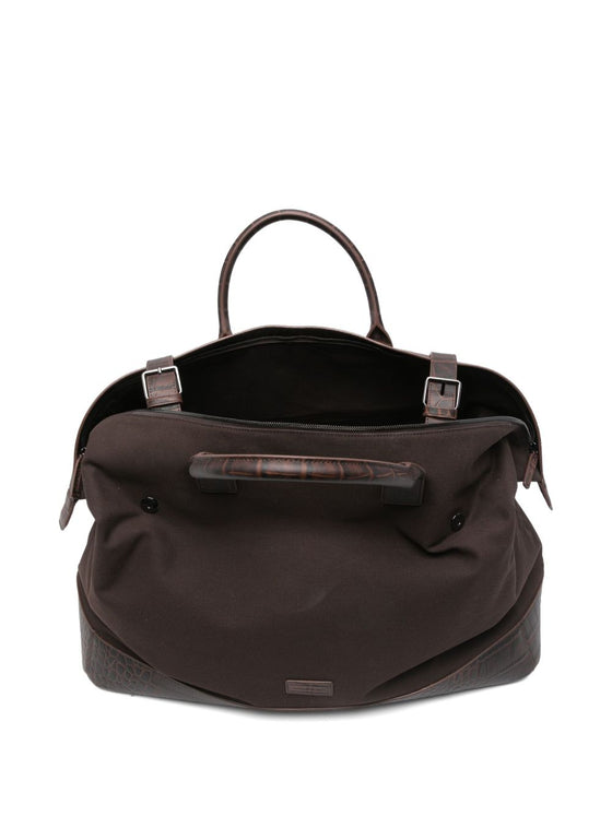 Emporio Armani Duffel bag with crocodile-print leather details