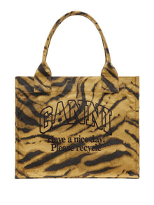  Ganni Zebra Print Large Tote