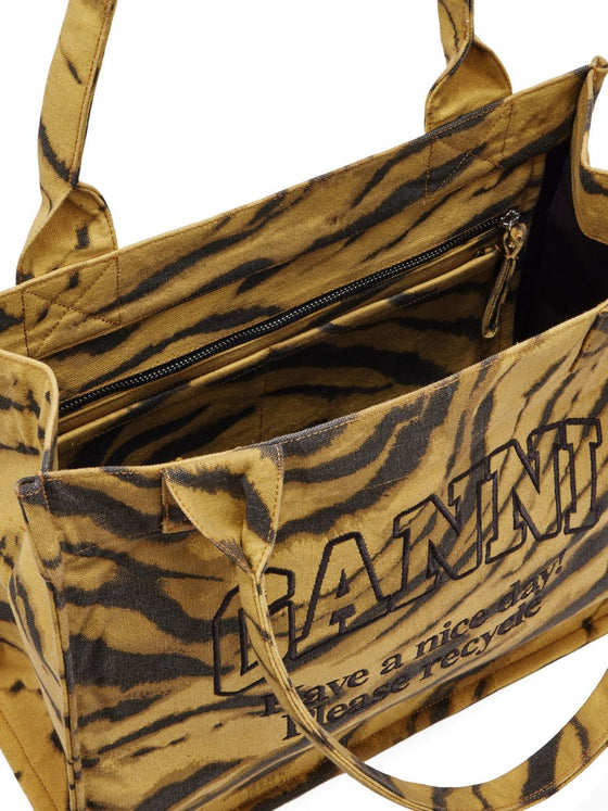 Ganni Zebra Print Large Tote