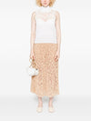 Ermanno Scervino Pleated floral-lace skirt