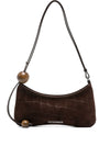 JACQUEMUS Le Bisou Perle crocodile-effect suede shoulder bag