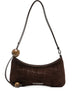 JACQUEMUS Le Bisou Perle crocodile-effect suede shoulder bag
