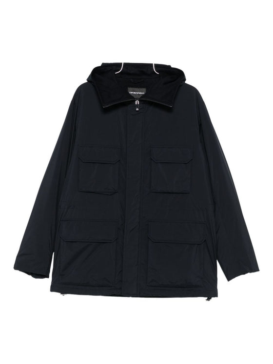 Emporio Armani Hooded multi-pocket coat