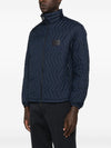 Emporio Armani Full-zip down jacket in chevron quilted ripstop nylon