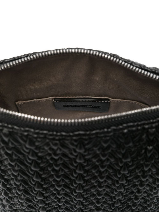 Emporio Armani Small Hobo Bag in Embossed Leather