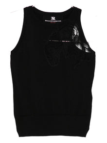  Ermanno Scervino Floral-embroidery sleeveless vest