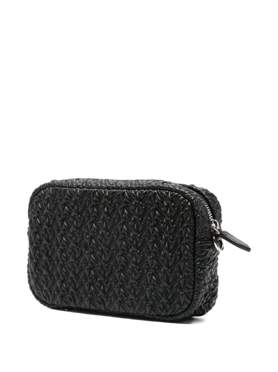 Emporio Armani Embossed camera case with chain shoulder strap