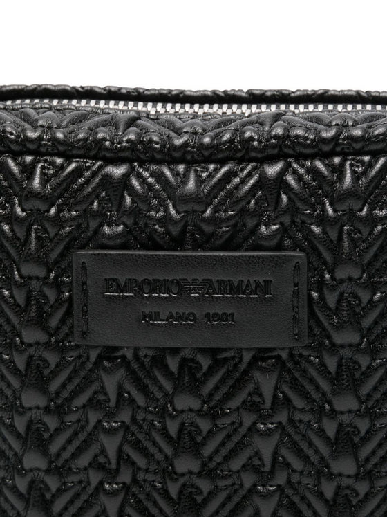 Emporio Armani Embossed camera case with chain shoulder strap