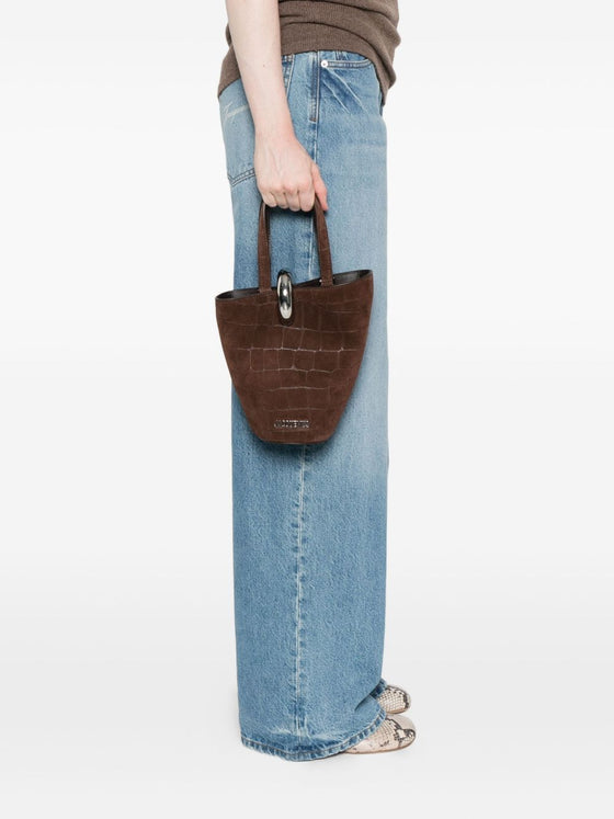 JACQUEMUS  Crocodile-Effect Ring-Detail Tote Bag