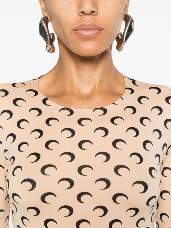 Marine Serre Crescent Moon-print top