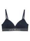 Emporio Armani ASV organic-cotton, padded triangle bra with logo underband