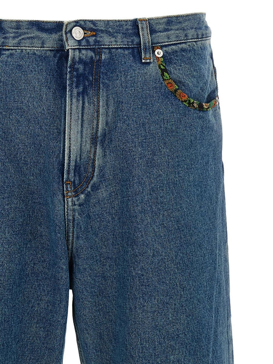 Valentino Floral-insert jeans