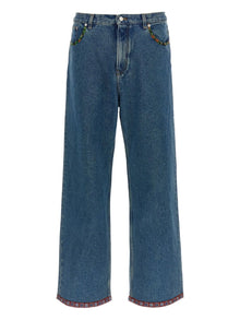  Valentino Floral-insert jeans