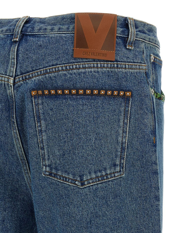 Valentino Floral-insert jeans