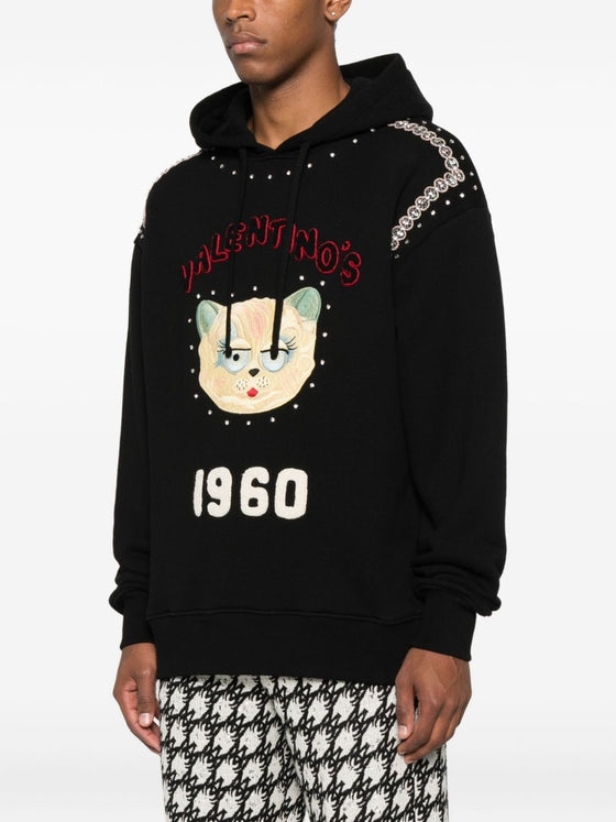 Valentino Cat-embroidered hoodie