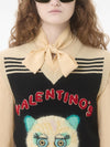 Valentino Cat-motif stripe-detail vest