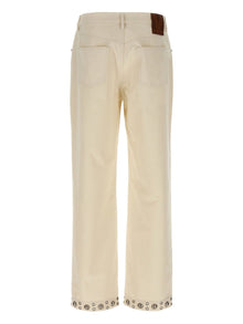  Valentino Stud-embellished cotton trousers