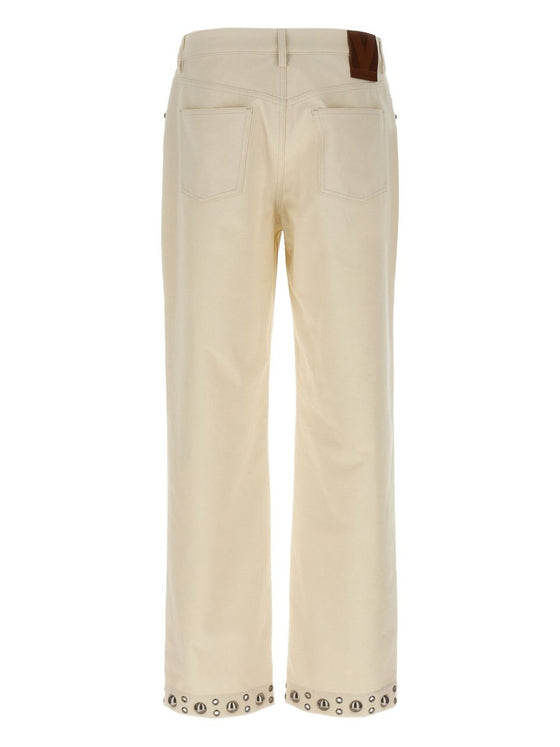Valentino Stud-embellished cotton trousers