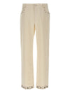 Valentino Stud-embellished cotton trousers