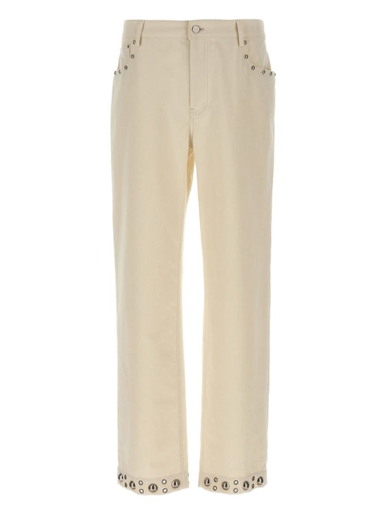 Valentino Stud-embellished cotton trousers