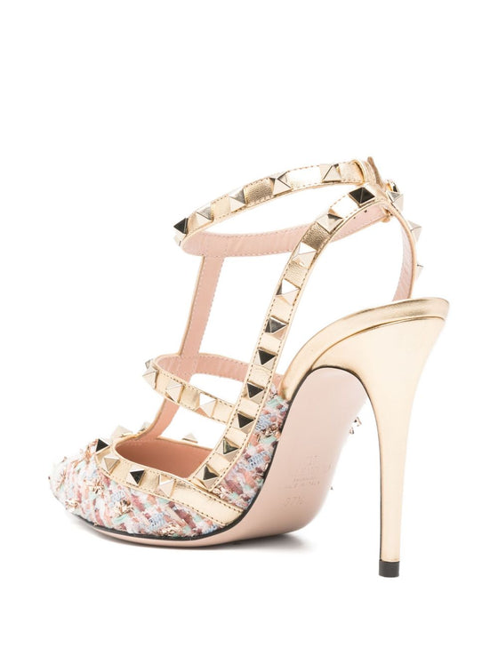 Valentino Garavani Rockstud tweed slingback pumps