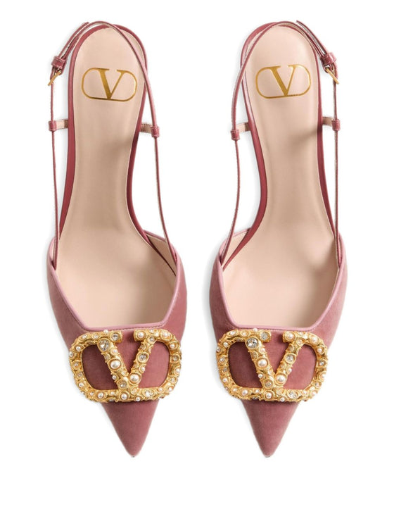 Valentino Garavani 80mm VLogo Signature embellished pumps