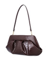 Themoire' Emera croco-embossed pleated clutch