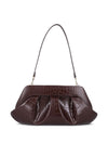 Themoire' Emera croco-embossed pleated clutch