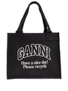 Ganni Recycled cotton large tote bag