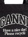 Ganni Recycled cotton large tote bag