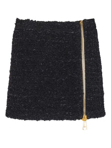  Balmain Short zipped tweed skirt