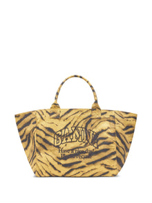  Ganni Tiger-print tote bag