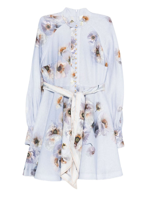 Zimmermann Floral-print linen mini dress