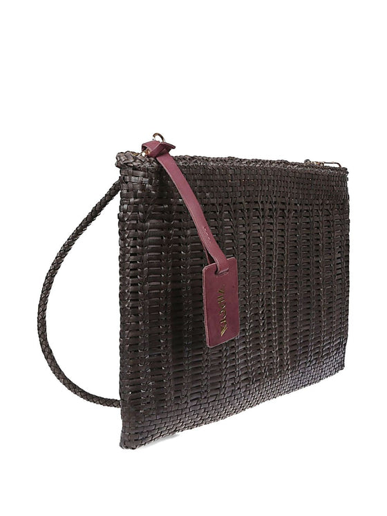 VIPERA leather clutch with braiding