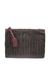 VIPERA leather clutch with braiding