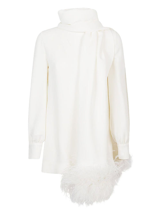 Valentino Silk top with feathers