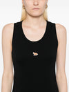 Maison Kitsuné Fox-embroidered tank top